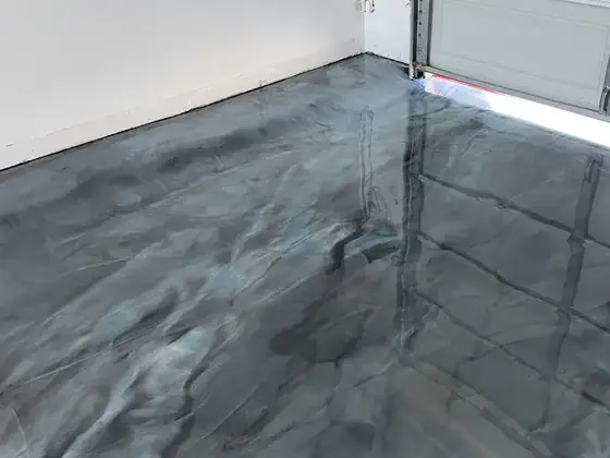 Charcoal metallic epoxy garage floor by Epoxy Pros
