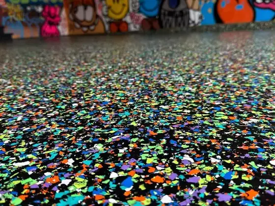 Colorful decorative flake system by Epoxy Pros