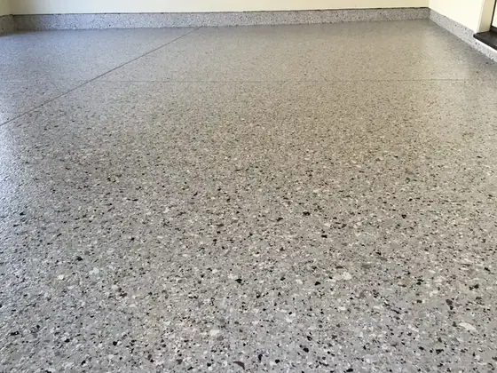 Commercial gray flake epoxy floor by Epoxy Pros