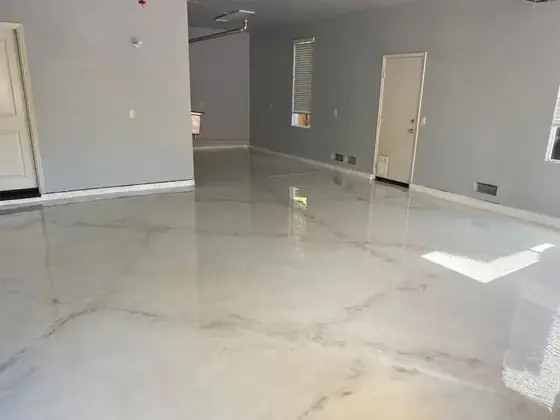 Gloss gray epoxy floor finish
