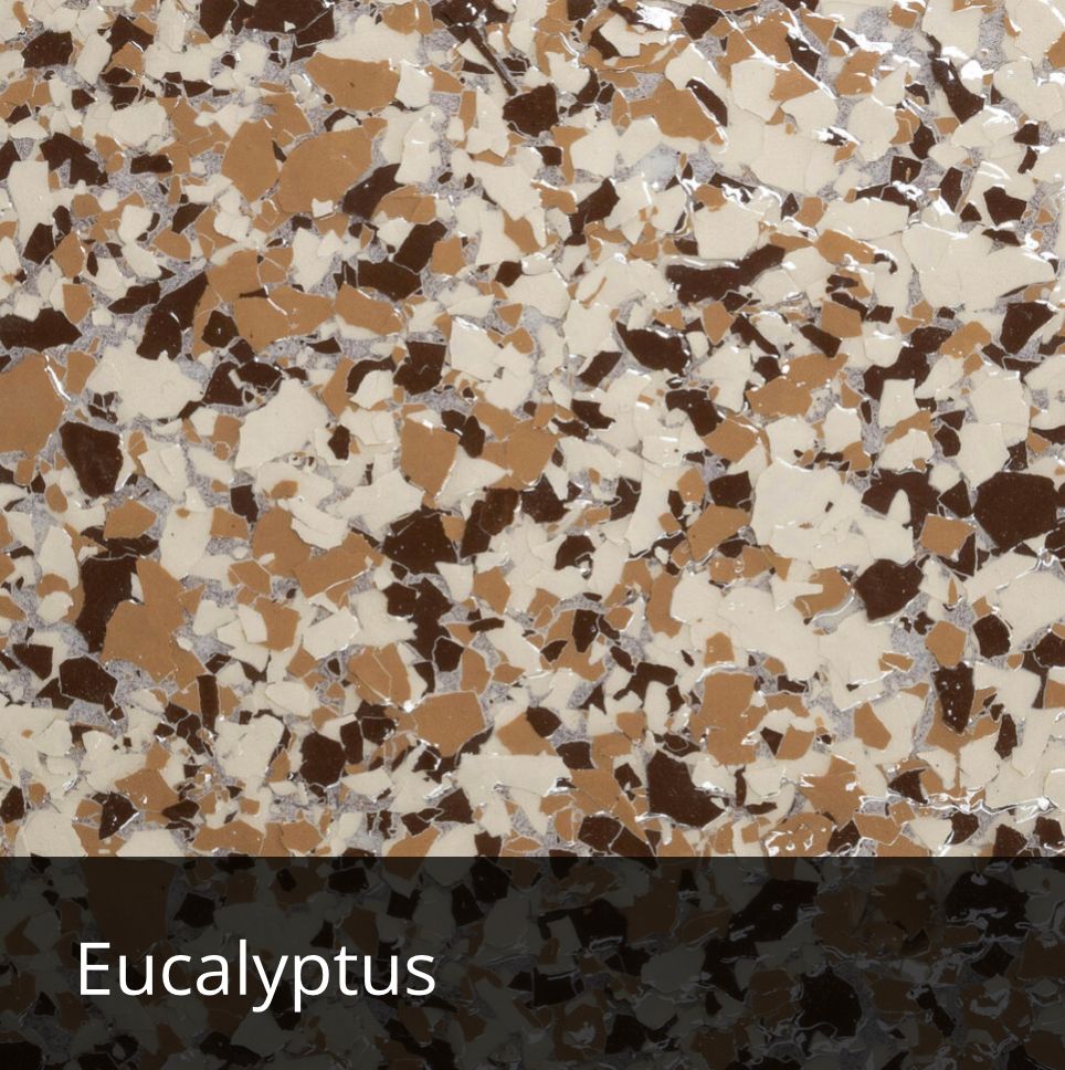 Eucalyptus decorative epoxy flake sample