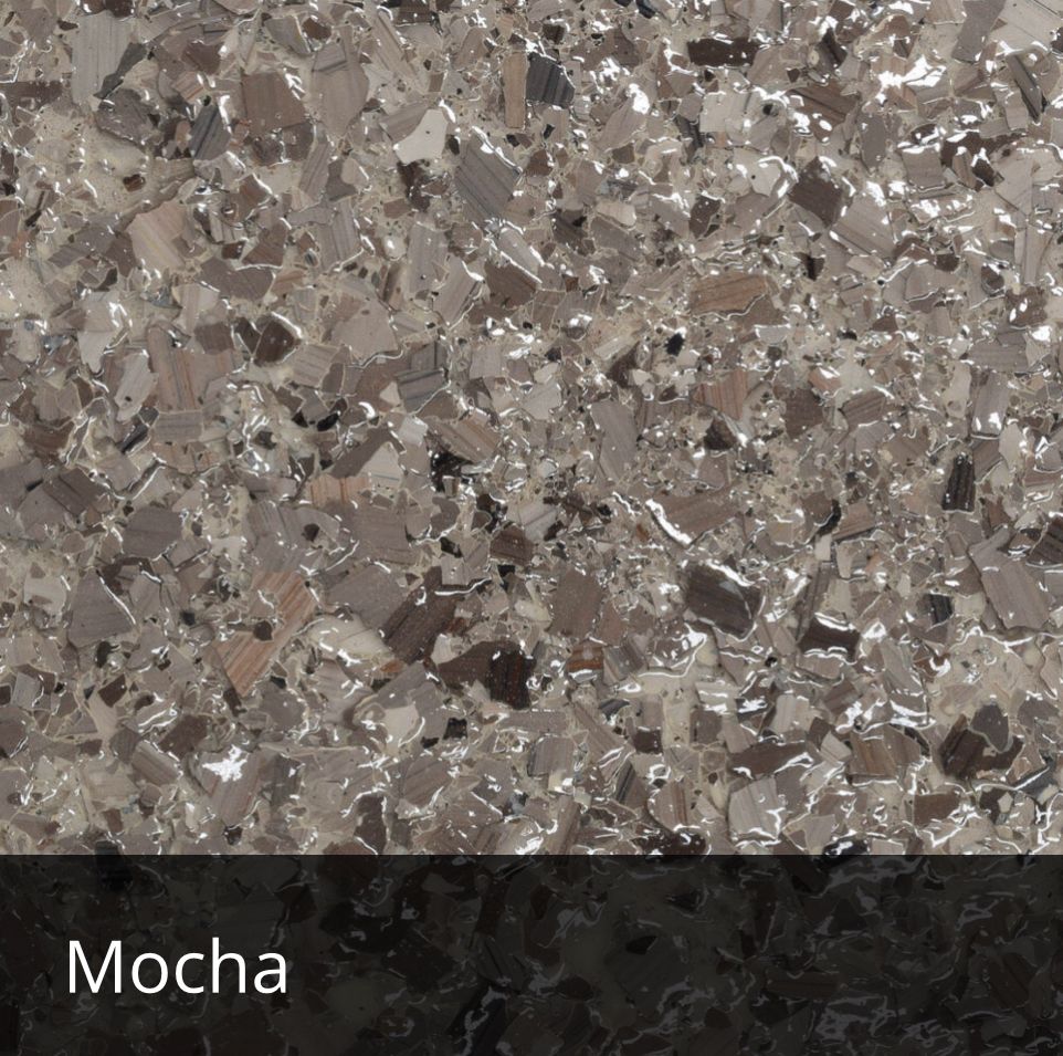 Mocha decorative epoxy flake sample