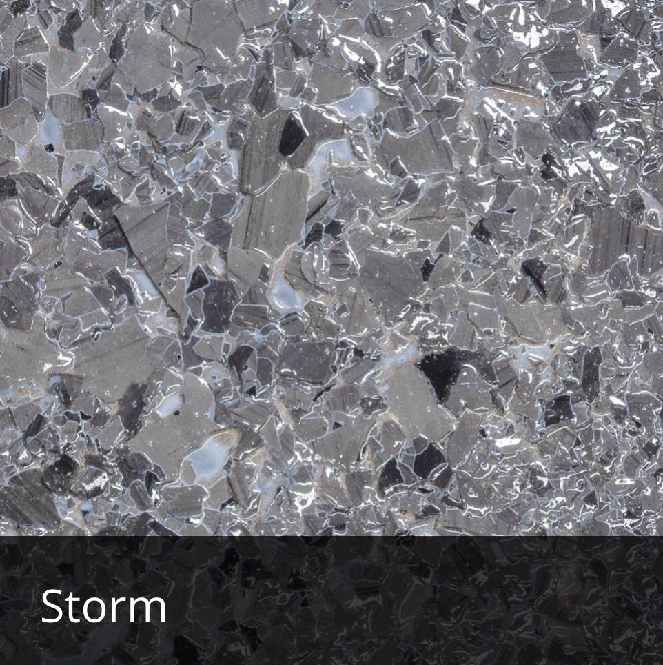 Storm decorative epoxy flake sample