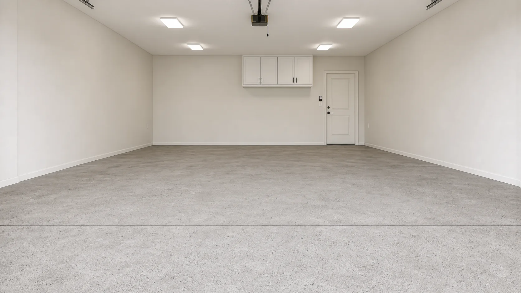 Clean two-car garage before the floor coating preview